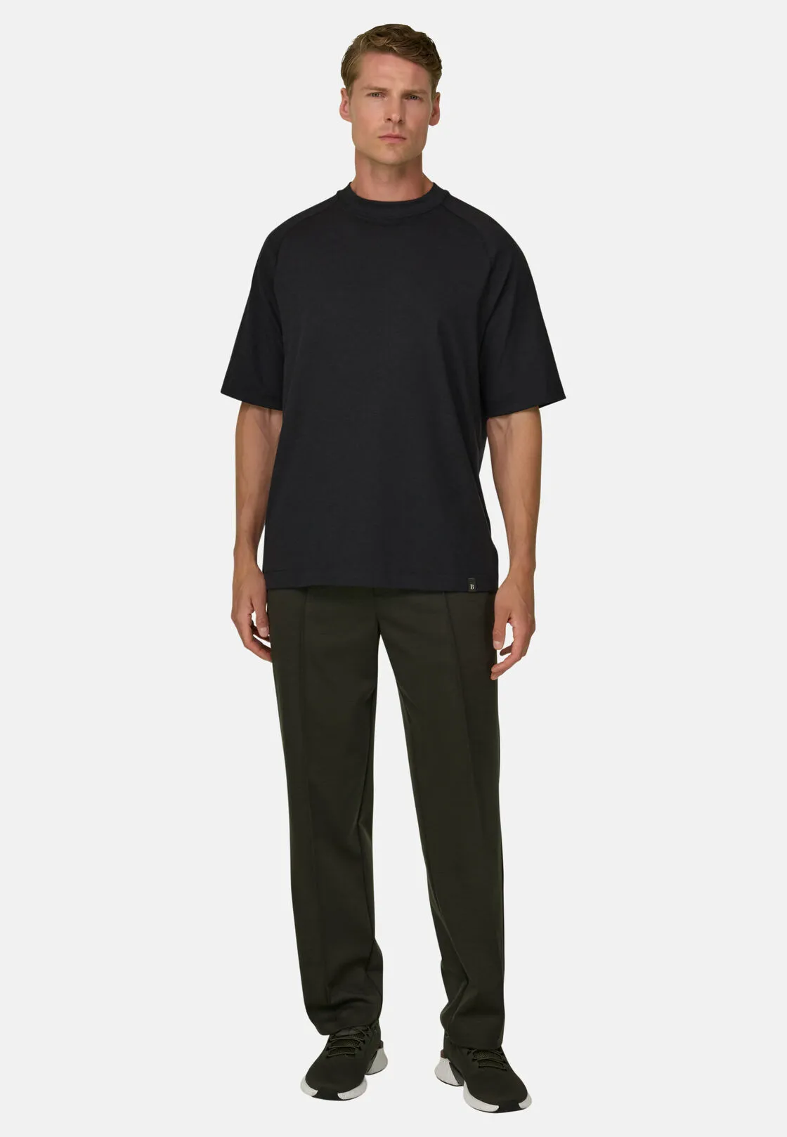 Boggi, T-shirt In Piqué Misto Cotone Melange B Tech, Uomo, Nero, Taglia: M - immagine 2