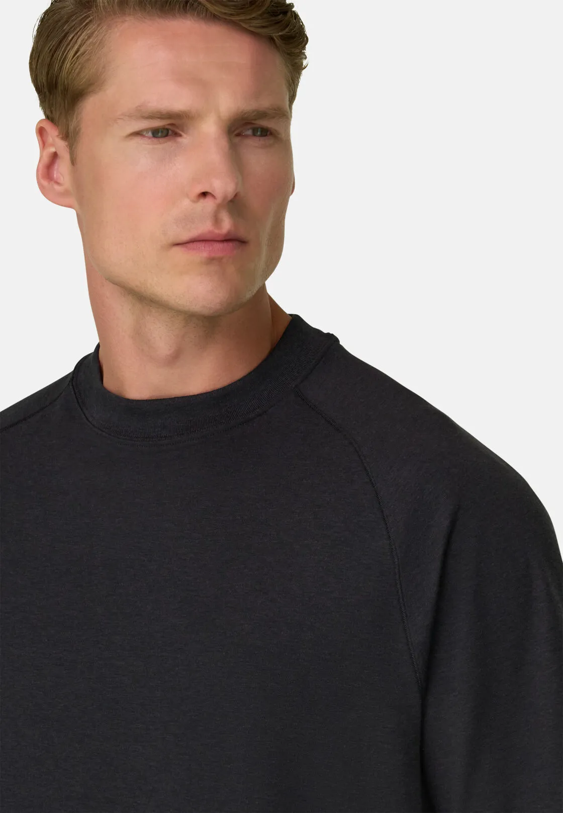 Boggi, T-shirt In Piqué Misto Cotone Melange B Tech, Uomo, Nero, Taglia: M - immagine 3