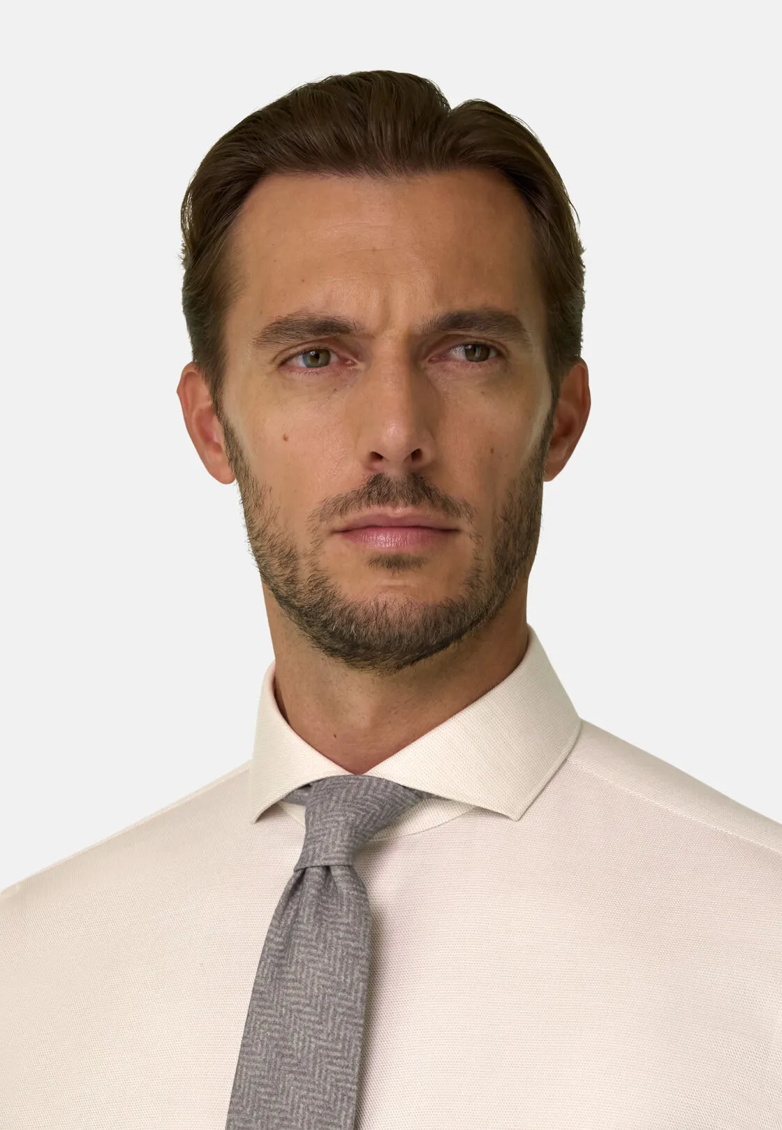 Boggi, Camicia In Dobby In Cotone Non-iron Slim Fit, Uomo, Sabbia, Taglia: 39 - immagine 3