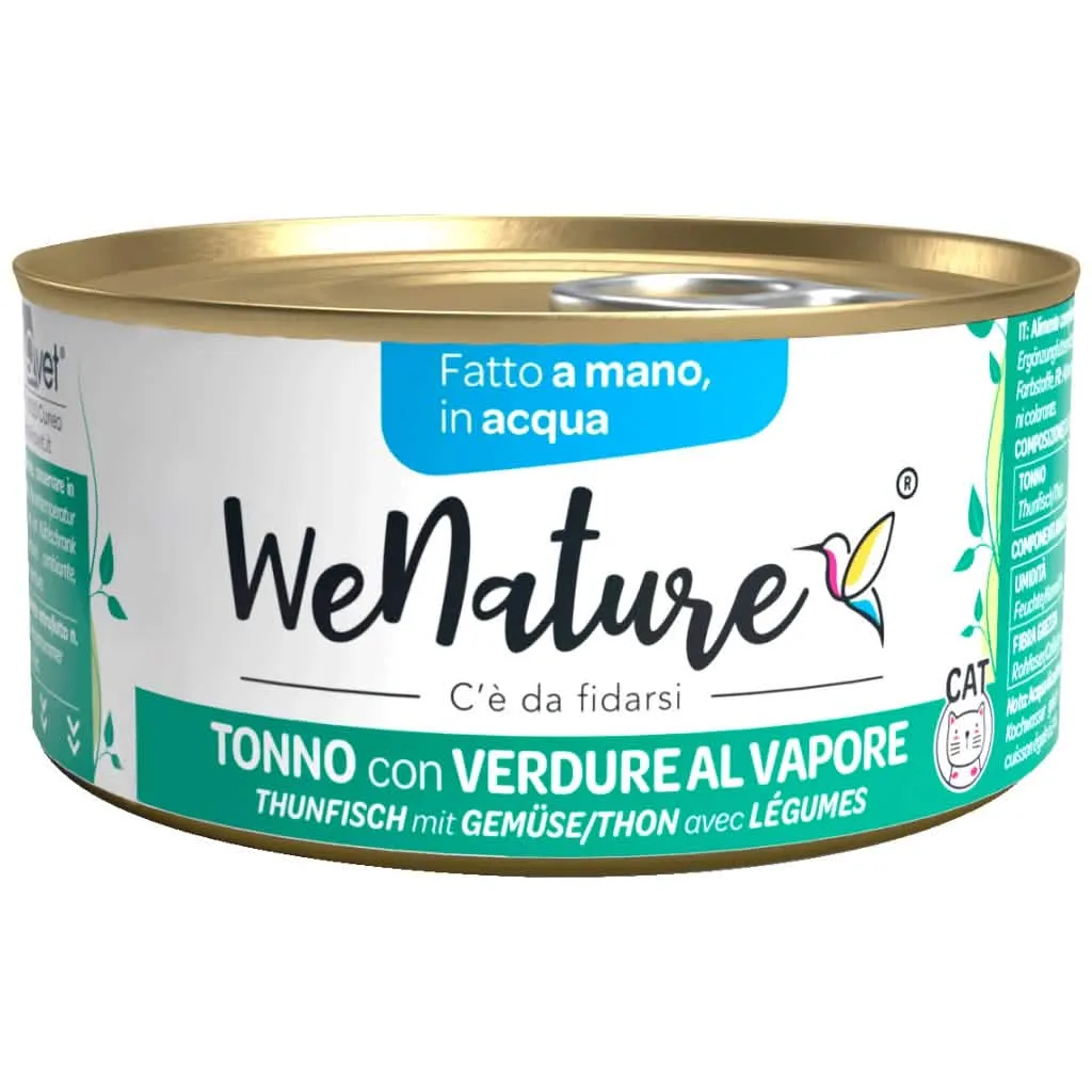 WENATURE GATTO LATTINA IN ACQUA DI COTTURA ADULTO TONNO & VERDURE AL VAPORE 85 GR - immagine 1