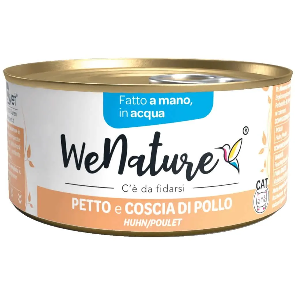 WENATURE GATTO LATTINA IN ACQUA DI COTTURA ADULTO PETTO DI POLLO & COSCIA DI POLLO 85 GR - immagine 1