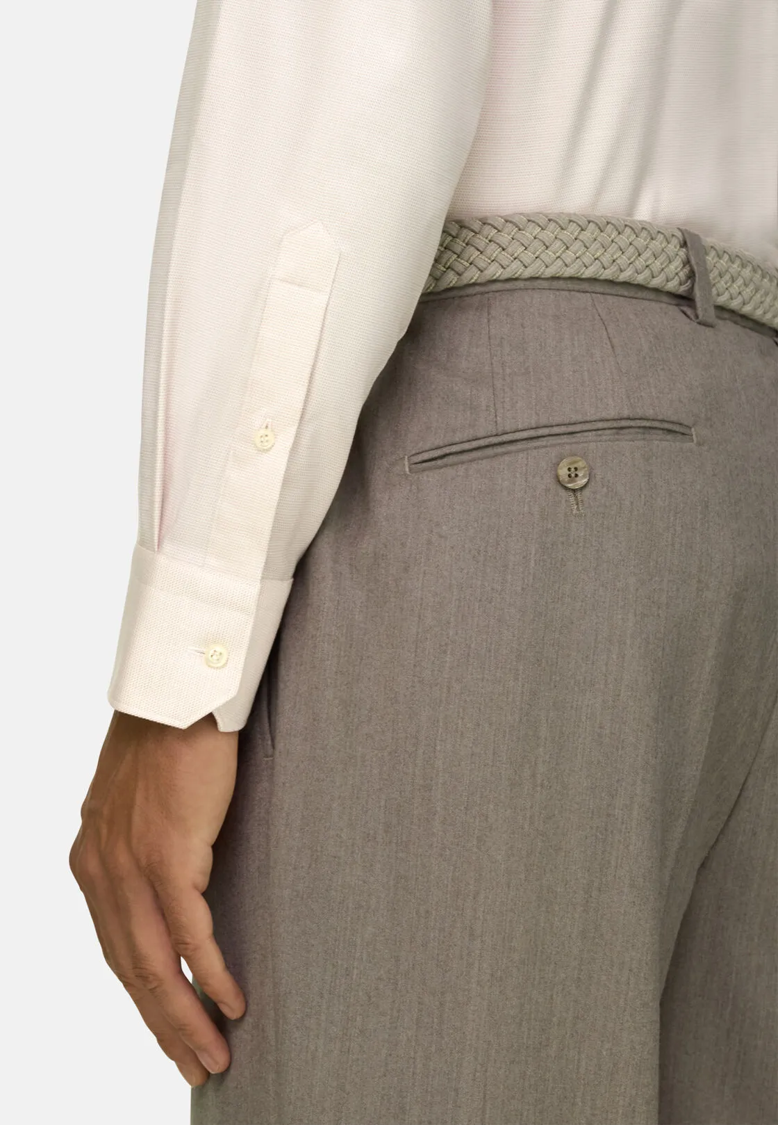 Boggi, Camicia In Dobby In Cotone Non-iron Slim Fit, Uomo, Sabbia, Taglia: 45 - immagine 4