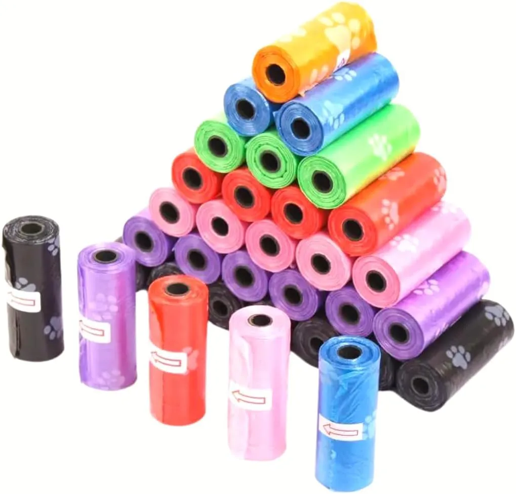 Sacchetti Pupu Cane Gatto, Pacco da 720 Pz (48 Rotoli x 15 Pz), Multi Colore Casuale Misura 32x22 cm, per Feci Bisogni Cani Gatti Animali Adulti Medi Cuccioli, Spessi Resistenti a Prova di Perdite - immagine 1