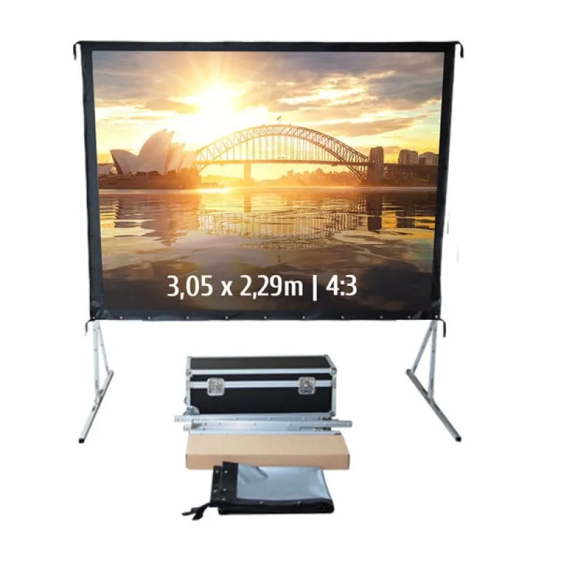 Schermo di proiezione pieghevole portatile Kimex 3,05x2,29 m formato 4:3 - immagine 1