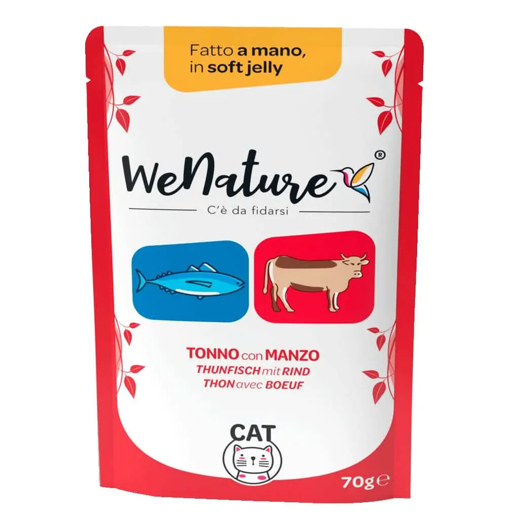 WENATURE GATTO BUSTA IN JELLY ADULTO TONNO & MANZO 70 GR - immagine 1
