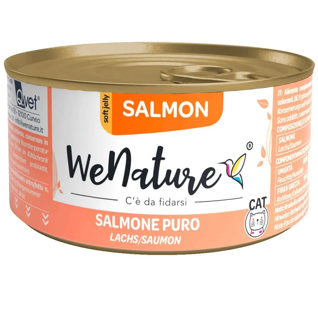 WENATURE GATTO LATTINA IN JELLY ADULTO SALMONE PURO 85 GR - immagine 1