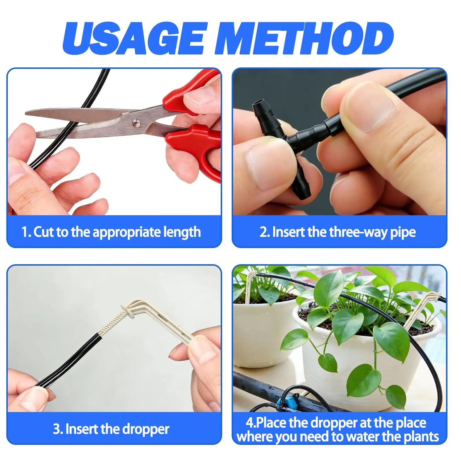 Kit Irrigazione a Goccia 3/5 mm, Tubo Irrigazione 15 M con 15 Raccordi a T/15 Gocciolatori, Tubo Irrigazione a Goccia Irrigazione Radicale per Orto e Giardino Prato - immagine 3