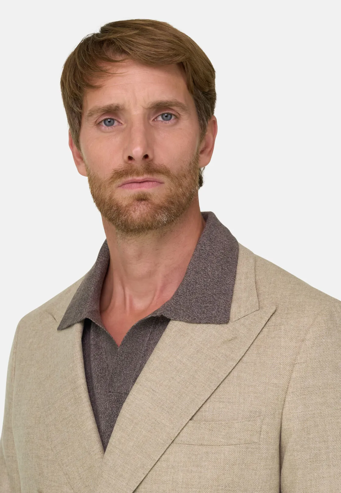 Boggi, Giacca Doppio Petto In Lana Cashmere, Uomo, Beige, Taglia: 54 - immagine 3