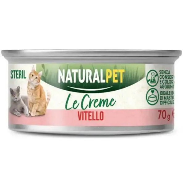 NaturalPet Cat Adult Sterilised le Creme 70 gr Vitello - confezione da 6 pezzi - immagine 1
