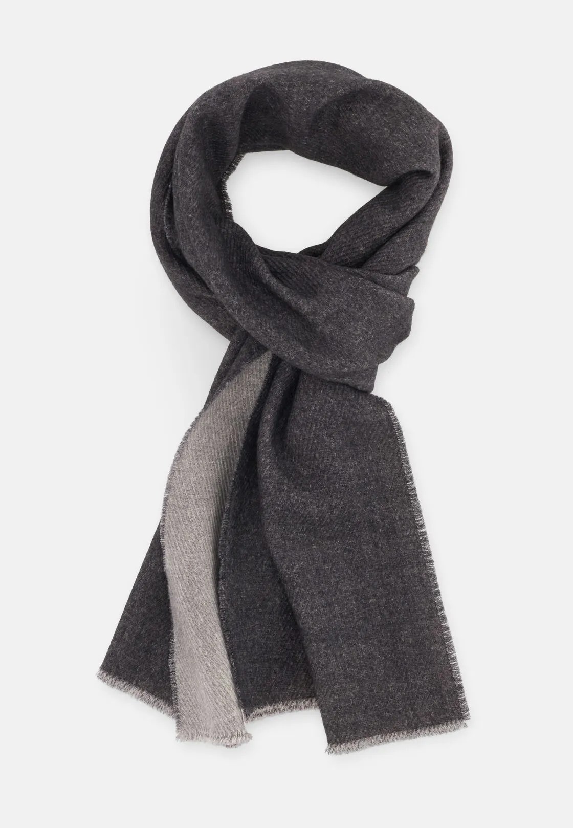 Boggi, Sciarpa Con Armatura Drill In Lana, Uomo, Light grey - immagine 2