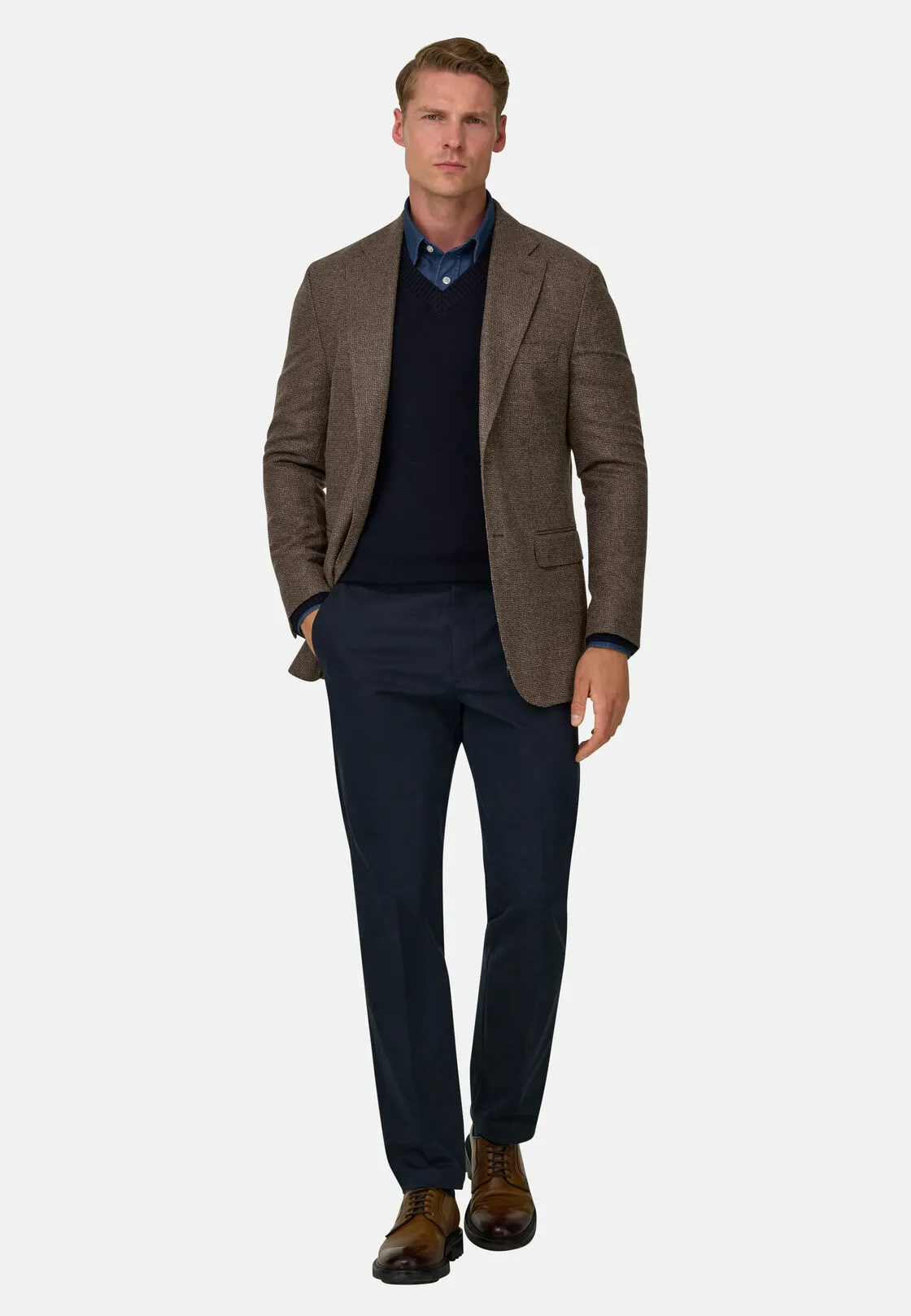 Boggi, Giacca Micro Fantasia In Lana Cashmere, Uomo, Marrone, Taglia: 48 - immagine 2