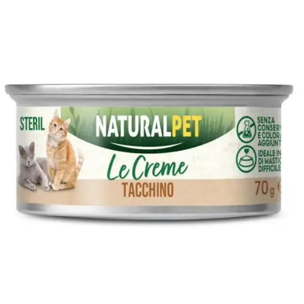 NaturalPet Cat Adult Sterilised le Creme 70 gr Tacchino - confezione da 6 pezzi - immagine 1