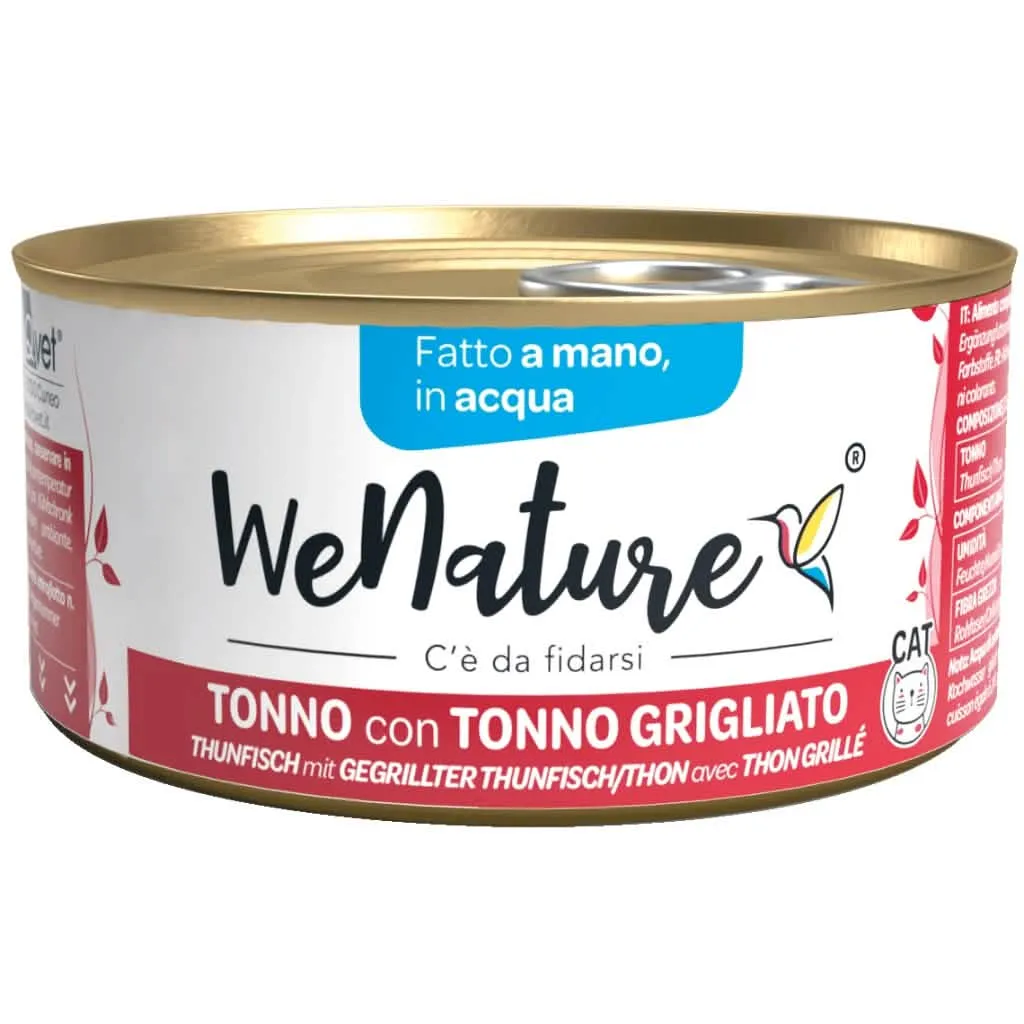 WENATURE GATTO LATTINA IN ACQUA DI COTTURA ADULTO TONNO & TONNO GRIGLIATO 85 GR - immagine 1