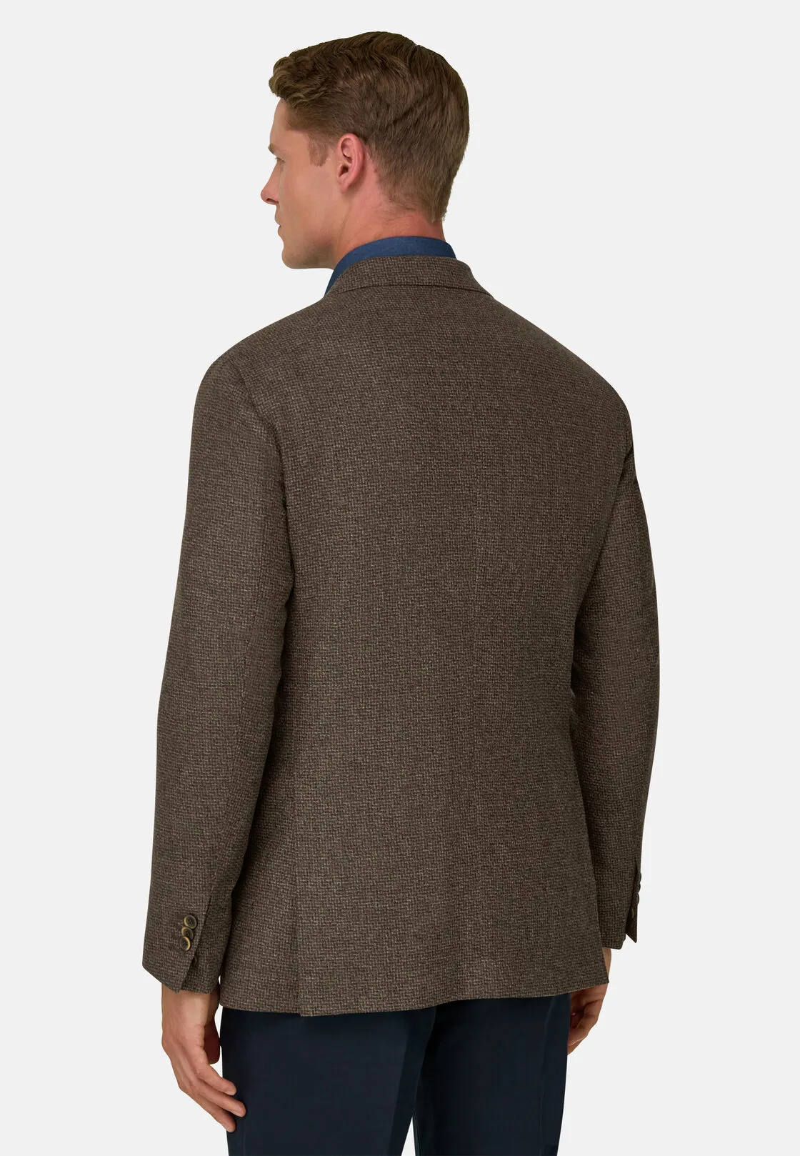 Boggi, Giacca Micro Fantasia In Lana Cashmere, Uomo, Marrone, Taglia: 56 - immagine 4