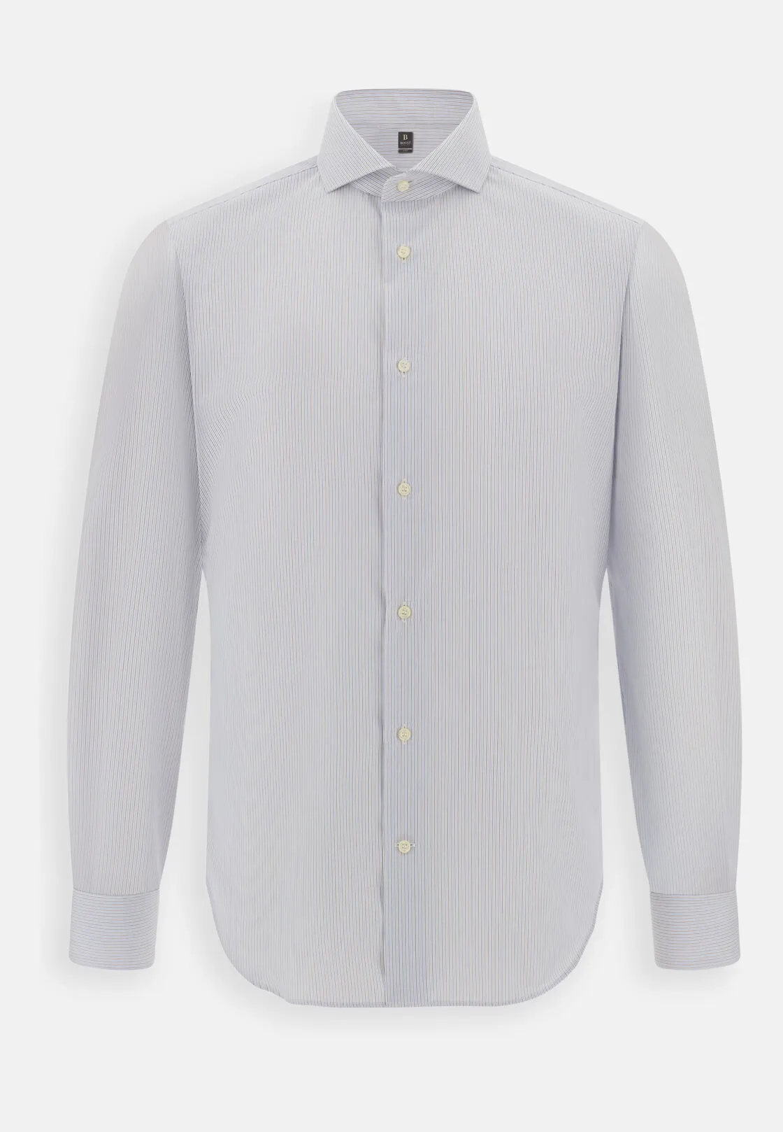 Boggi, Camicia A Righe In Cotone Non-iron Slim Fit, Uomo, Marrone, Taglia: 37 - immagine 6