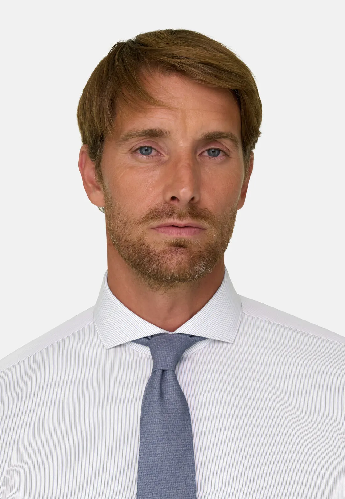 Boggi, Camicia A Righe In Cotone Non-iron Slim Fit, Uomo, Marrone, Taglia: 41 - immagine 3