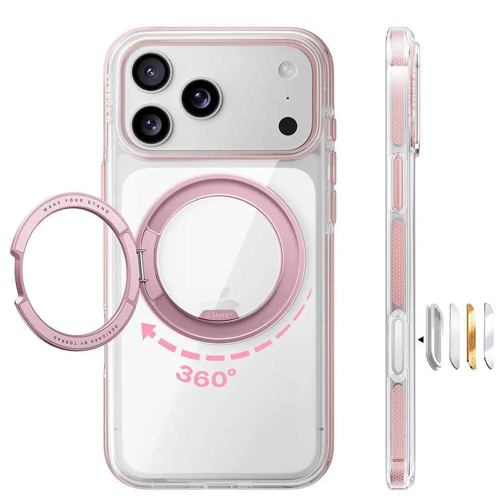 Custodia MagSafe per Apple iPhone 18 Pro / 17 Pro, Torras, Ostand O3 Light, Rosa - immagine 1