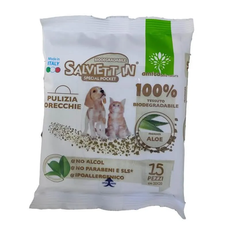 Salviette Special Pocket Igiene Orecchie con Aloe Vera - 15 Pz - immagine 1