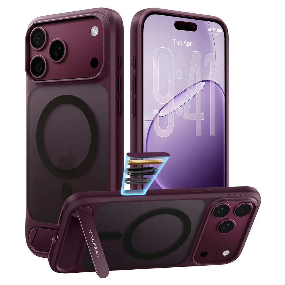 Custodia MagSafe per Apple iPhone 18 Pro Max / 17 Pro Max, Torras, Ostand L1 Guardian, Viola - immagine 1