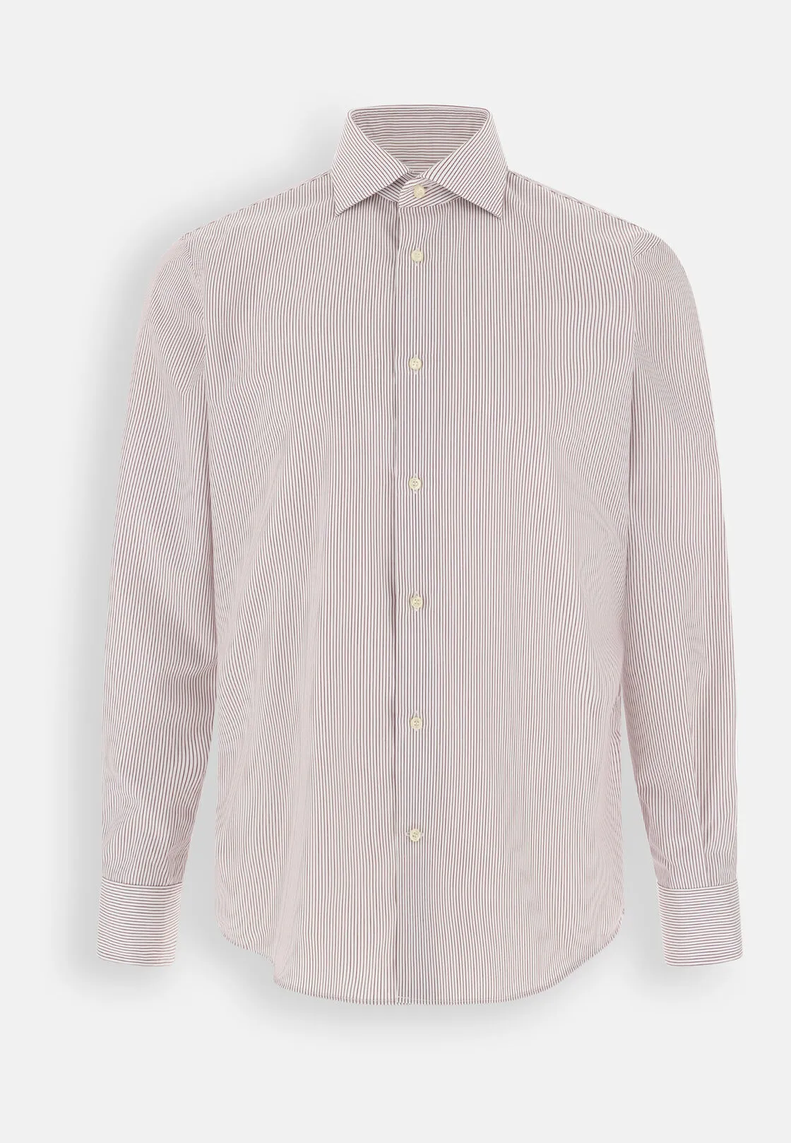 Boggi, Camicia A Righe In Cotone Non-iron Slim Fit, Uomo, Burgundy, Taglia: 40 - immagine 6