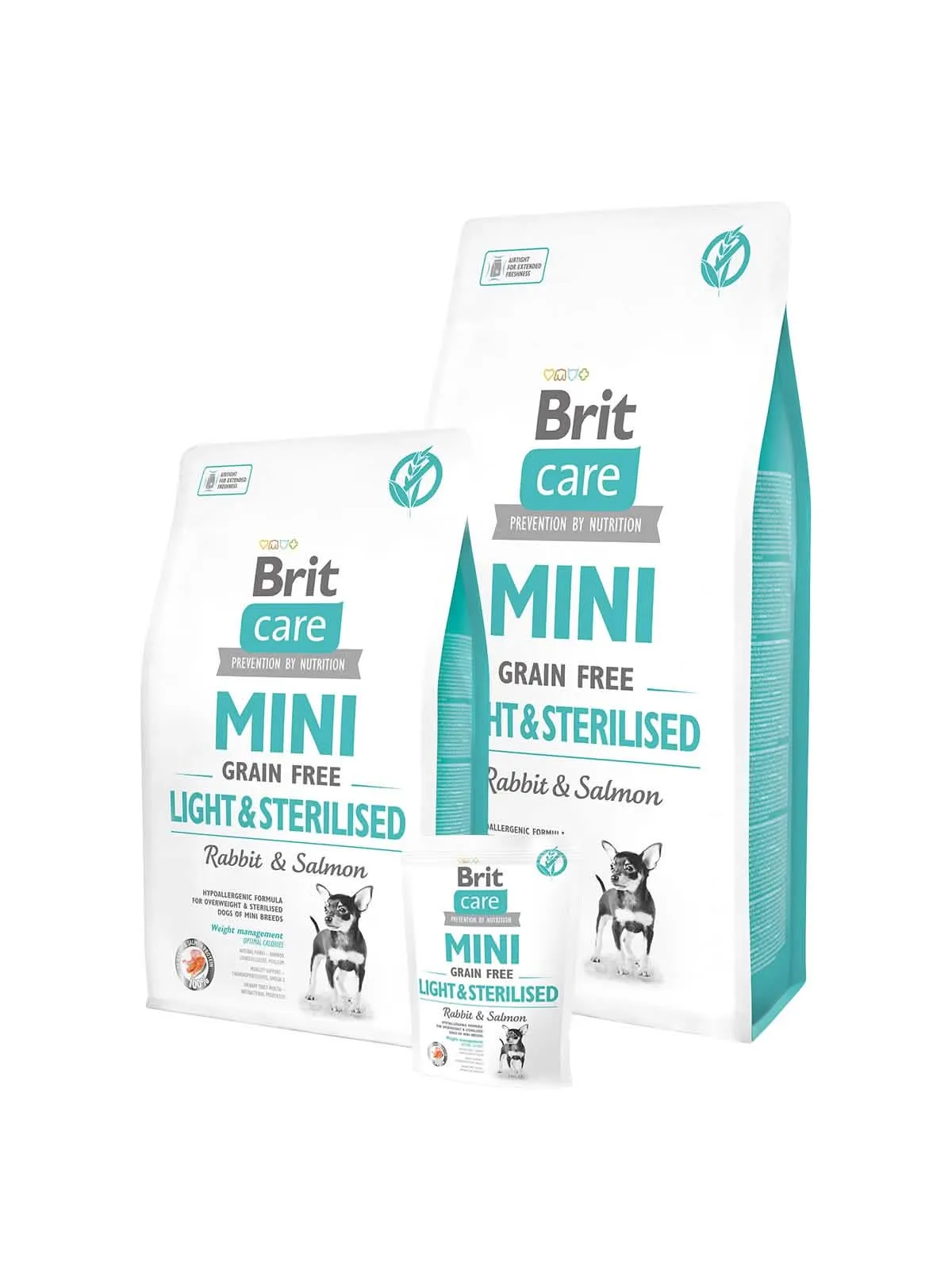 BRIT CARE CANE MINI GRAIN FREE LIGHT&STERILISED RABBIT&SALMON 400 GR - immagine 1