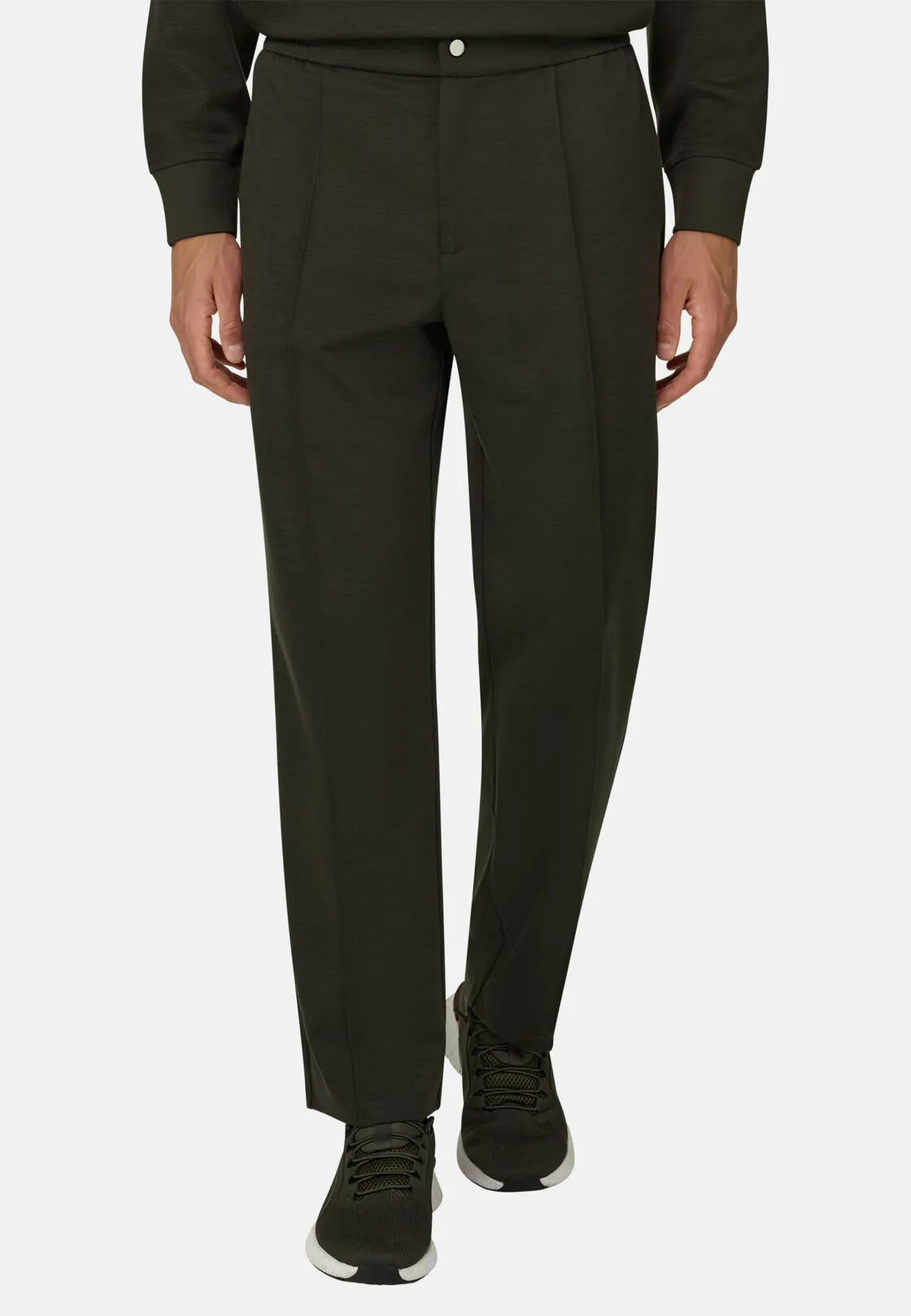 Boggi, Joggers In Misto Lana Wooltech, Uomo, Militare, Taglia: S - immagine 1