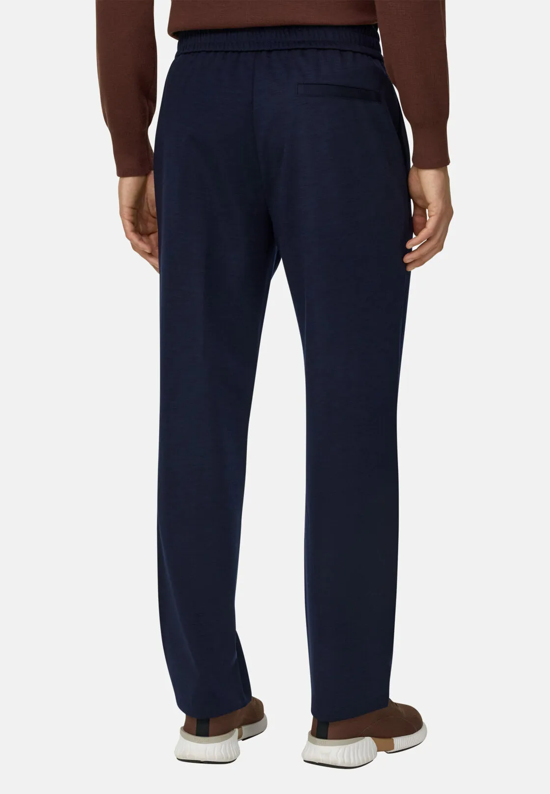 Boggi, Joggers In Misto Lana Wooltech, Uomo, Navy, Taglia: L - immagine 5