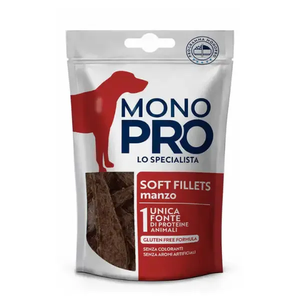 Monopro lo specialista Dog Adult Snack soft fillets 80 gr Manzo - immagine 1