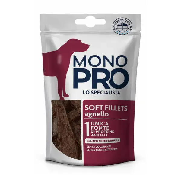 Monopro lo specialista Dog Adult Snack soft fillets 80 gr Agnello - immagine 1