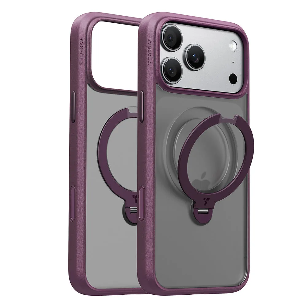 Custodia MagSafe per Apple iPhone 18 Pro Max / 17 Pro Max, Torras, Ostand Spin, Viola - immagine 1