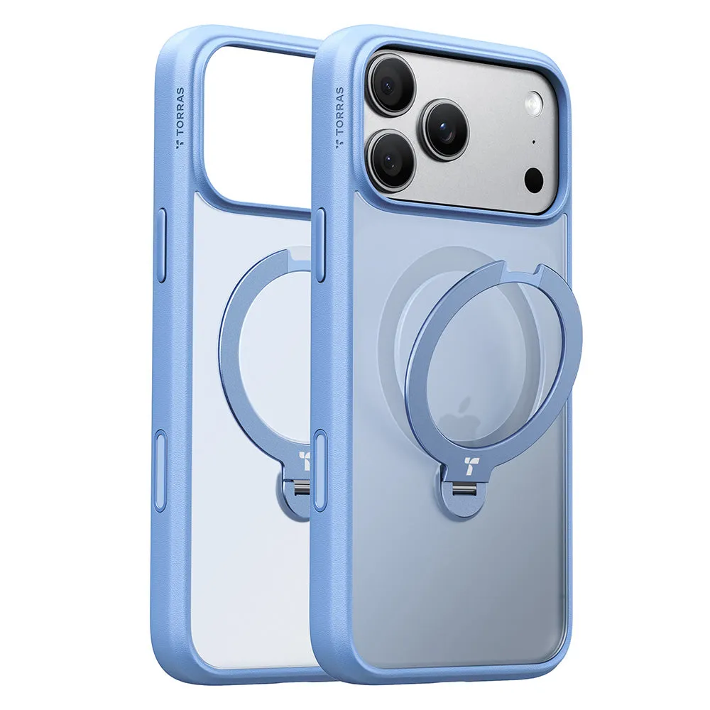 Custodia MagSafe per Apple iPhone 18 Pro Max / 17 Pro Max, Torras, Ostand Spin, Blu - immagine 1