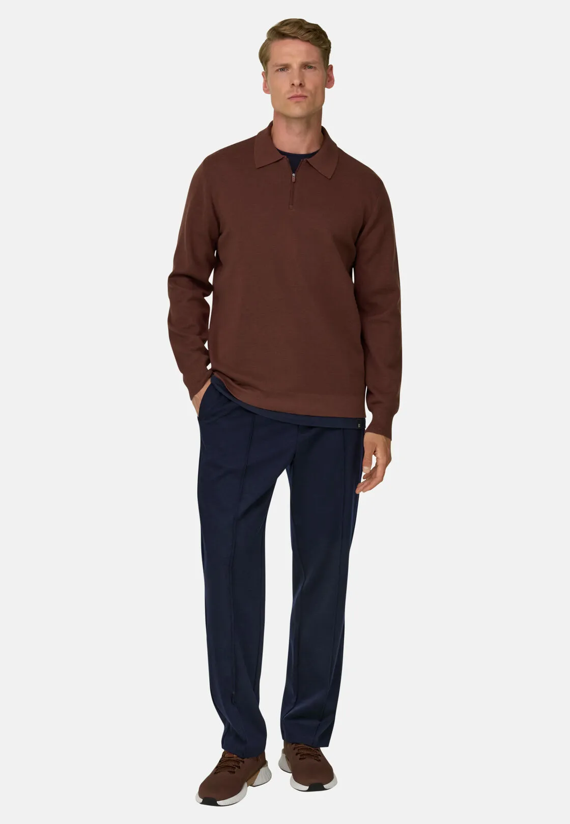 Boggi, Joggers In Misto Lana Wooltech, Uomo, Navy, Taglia: XL - immagine 2