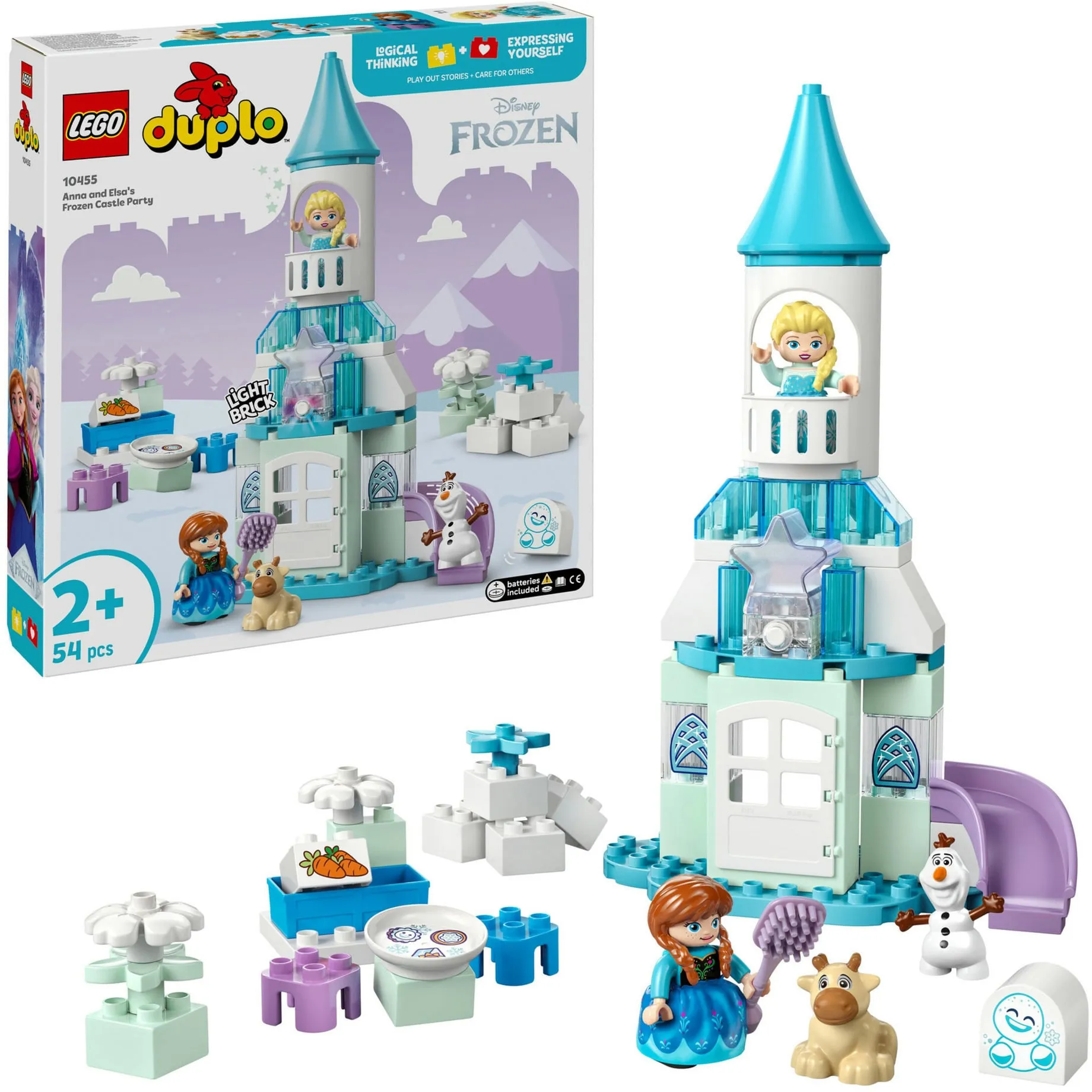 DUPLO │ Disney 10455 La Festa al Castello di Anna ed Elsa Frozen, Gioco Didattico con 5 Personaggi per Bambine e Bambini2+, Giochi di costruzione - immagine 1