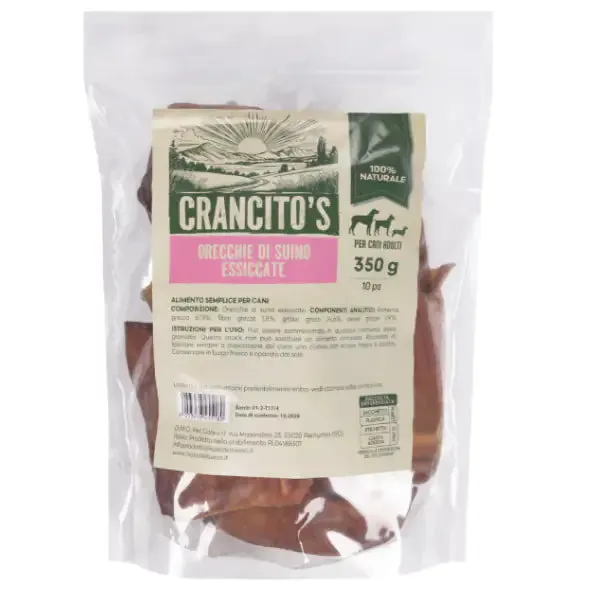 Crancito's snack naturale Dog Adult Orecchie di Suino 350 gr - immagine 1