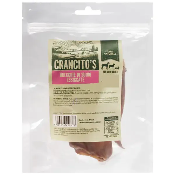 Crancito's snack naturale Dog Adult Orecchie di Suino 70 gr - immagine 1