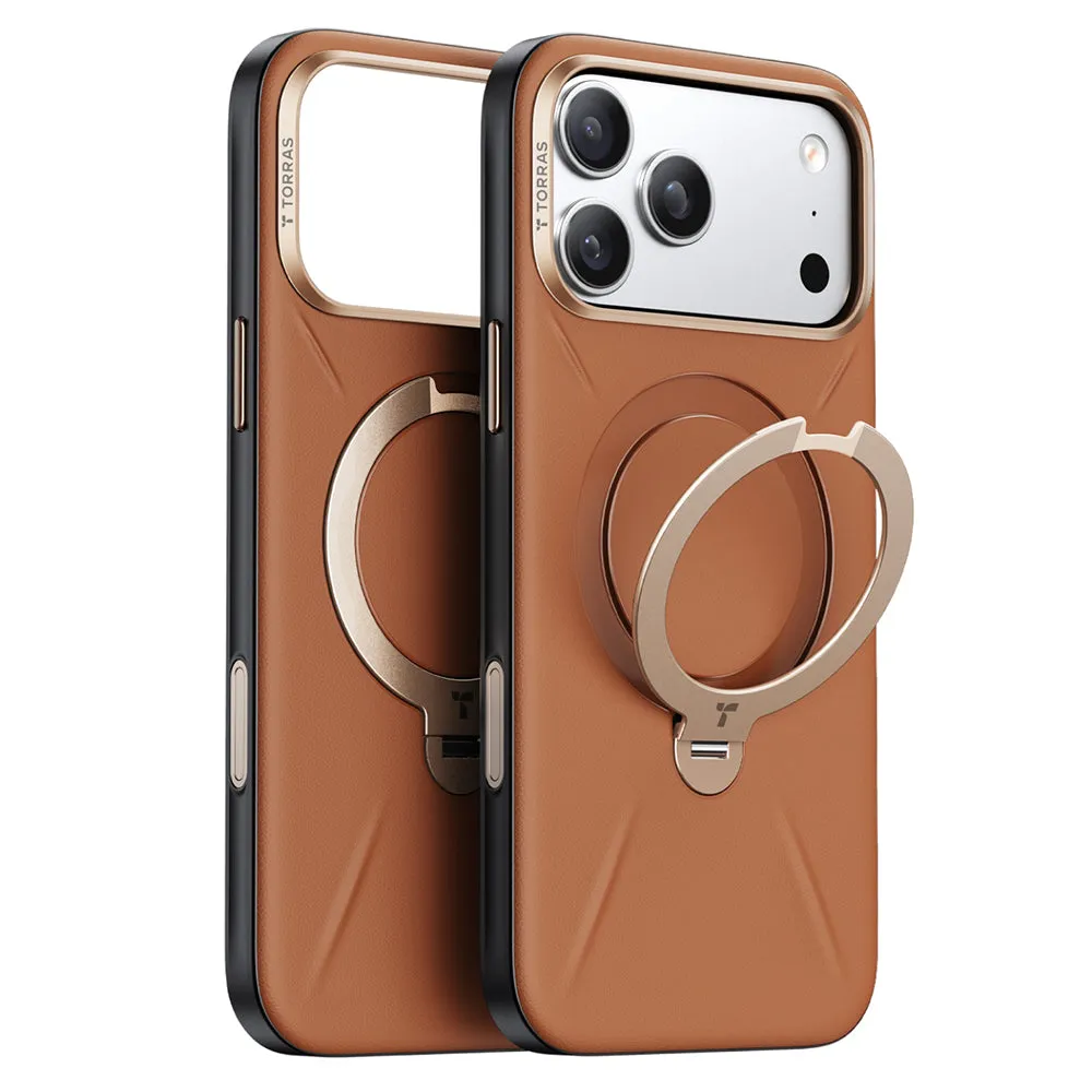 Custodia MagSafe per Apple iPhone 18 Pro / 17 Pro, Torras, QPRO Leather, Marrone - immagine 1