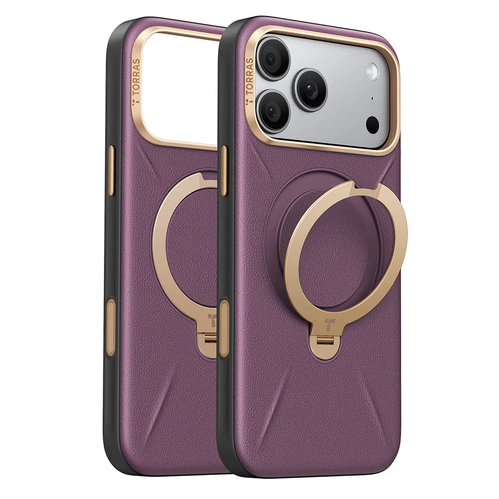 Custodia MagSafe per Apple iPhone 18 Pro Max / 17 Pro Max, Torras, QPRO Leather, Viola - immagine 1