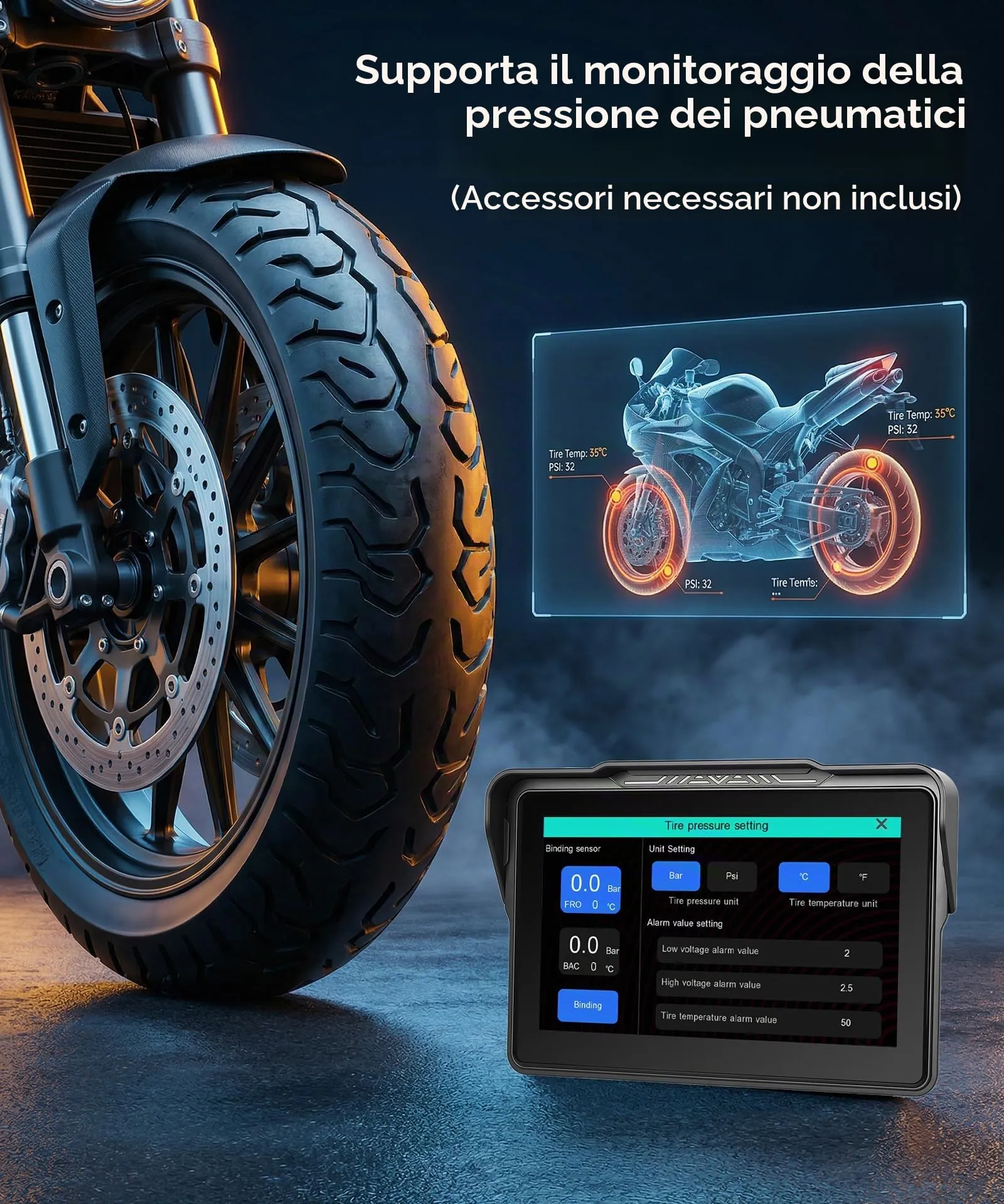 Rimoody Wireless Carplay Display Motociclo Android Auto, 7 Pollici Touchscreen Car play Autoradio Portatile per Motorbike, CarPlay Monitor per Moto Bluetooth/IP68 Impermeabile/Controllo Vocale/Navi - immagine 7