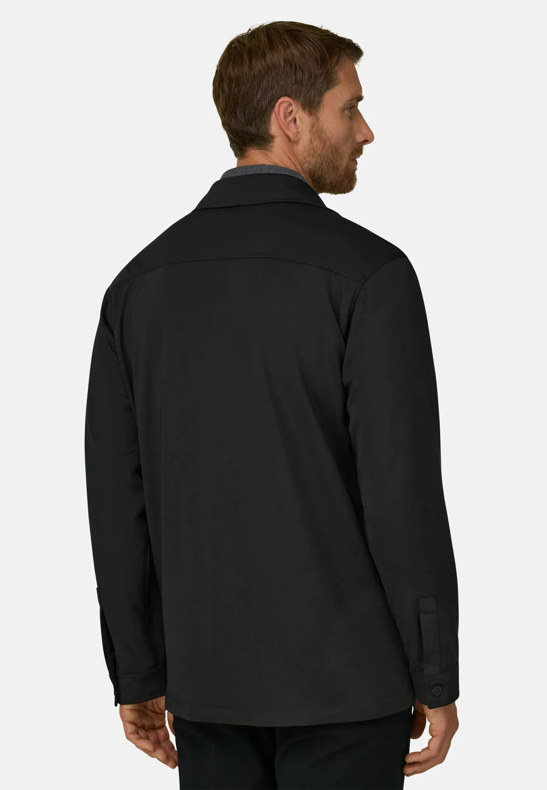Boggi, Giacca Camicia Double Nylon Stretch B Tech, Uomo, Nero, Taglia: L - immagine 4