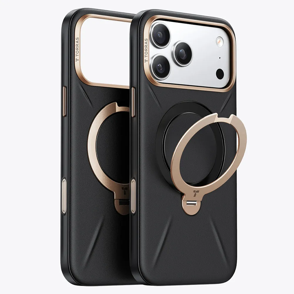 Custodia MagSafe per Apple iPhone 18 Pro Max / 17 Pro Max, Torras, QPRO Leather, Nera - immagine 1