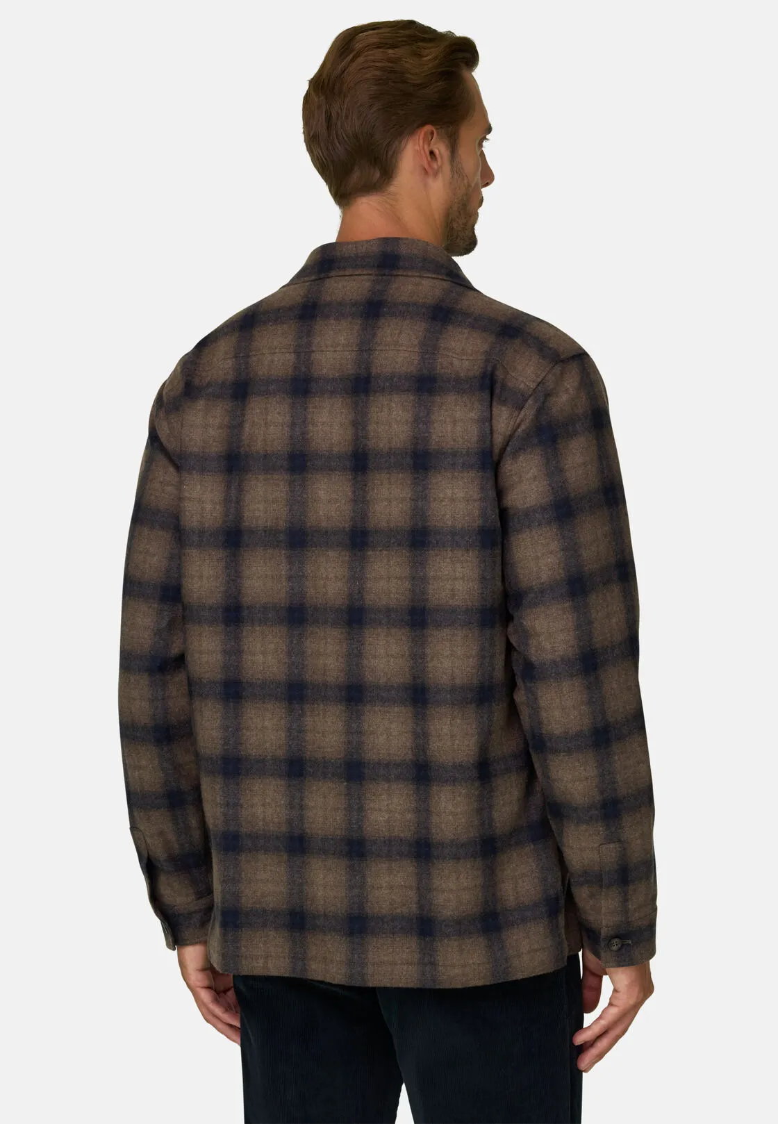 Boggi, Giacca Camicia Fantasia In Lana, Uomo, Marrone, Taglia: M - immagine 4