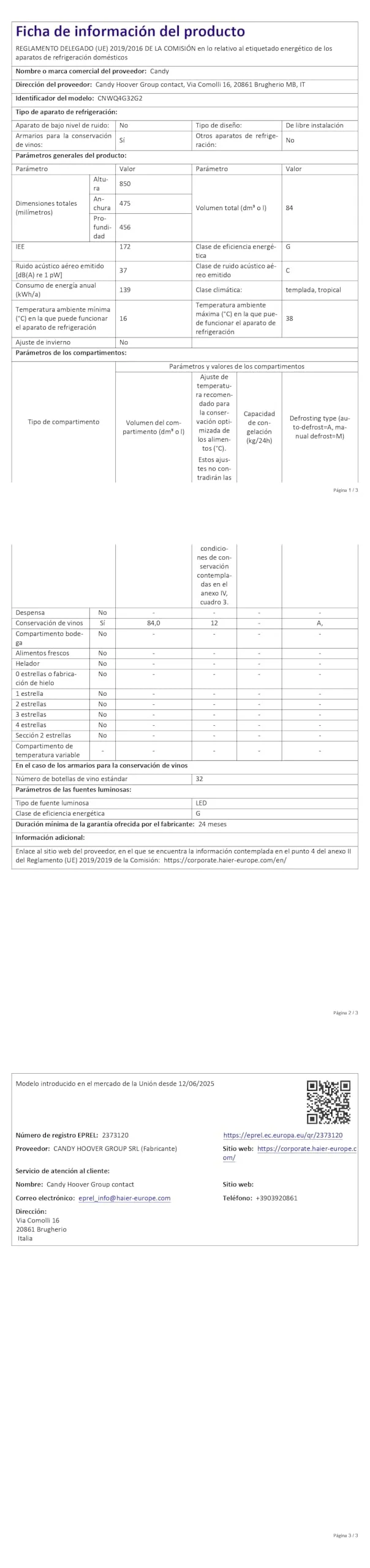 Candy DiVino Cantinetta Vino 32 Bottiglie, Doppia Zona, Nero - immagine 9