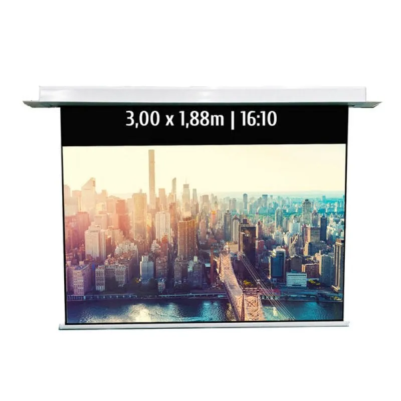Schermo per Proiezioni Elettrico da Incasso Kimex 3,00x1,88m Formato 16:10 Funzione Wi-Fi - immagine 1