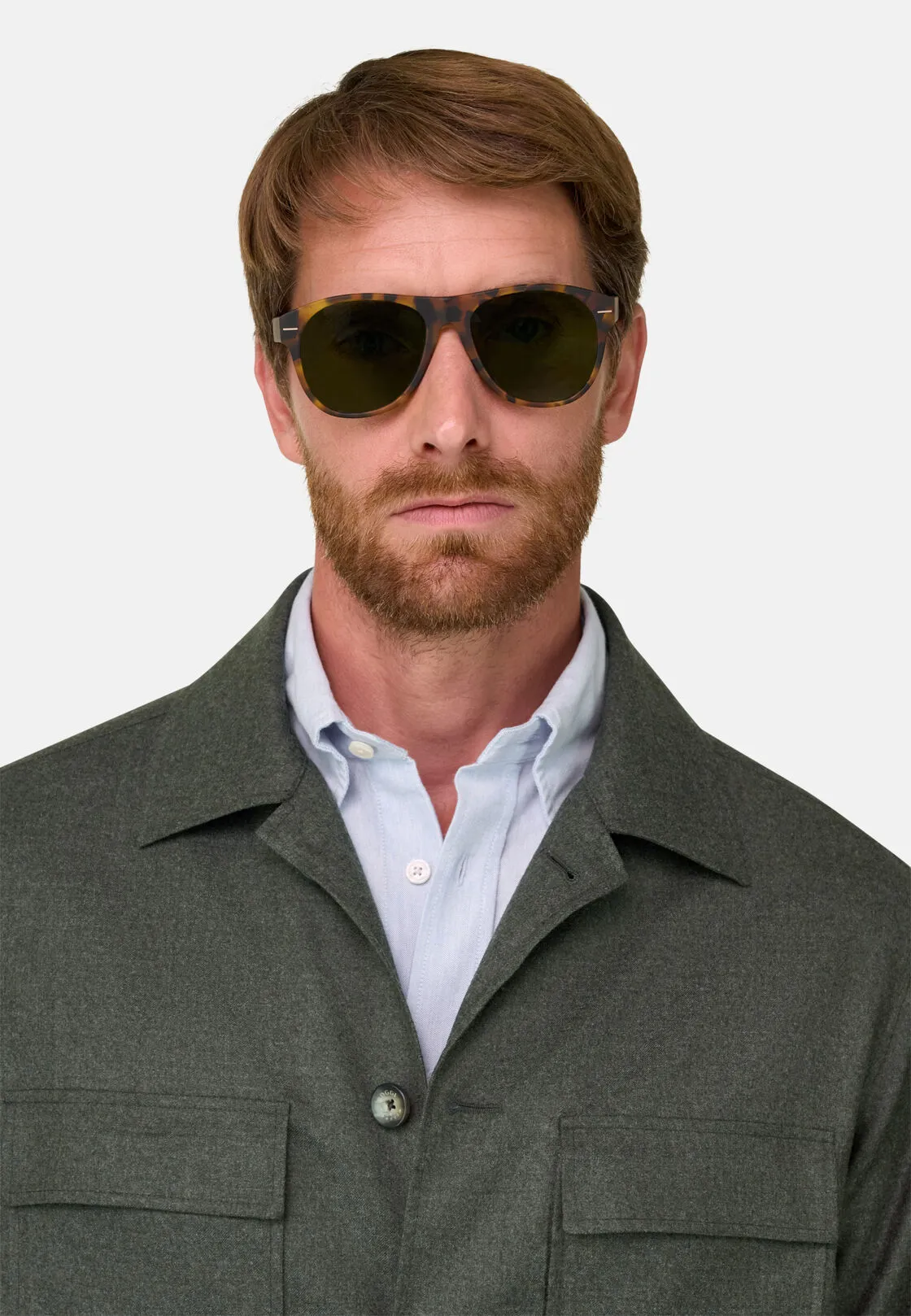 Boggi, Giacca Camicia In Flanella Di Lana, Uomo, Militare, Taglia: M - immagine 3