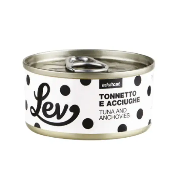 Lev Cat Adult Complementare 70 gr Tonnetto e acciughe - confezione da 24 pezzi - Cibo umido per gatti - immagine 1