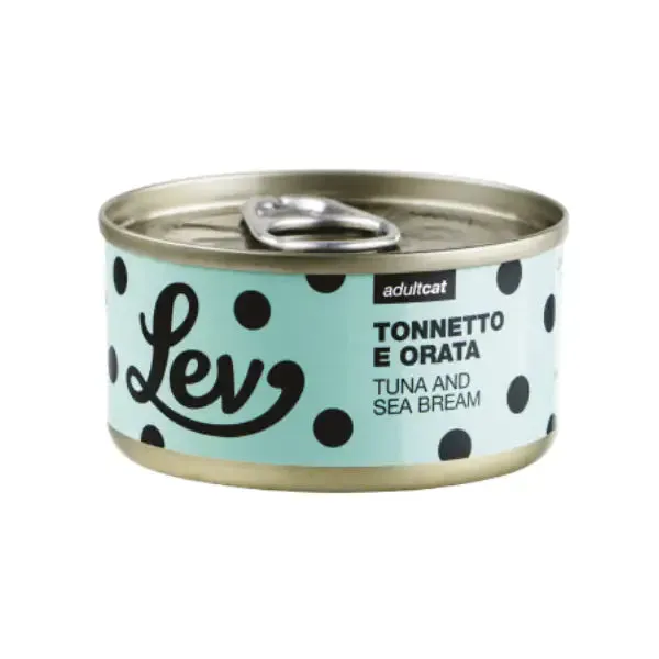 Lev Cat Adult Complementare 70 gr Tonnetto e orata - confezione da 24 pezzi - Cibo umido per gatti - immagine 1