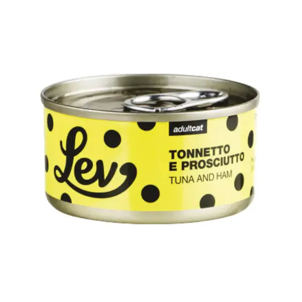 Lev Cat Adult Complementare 70 gr Tonnetto e prosciutto - confezione da 24 pezzi - Cibo umido per gatti - immagine 1