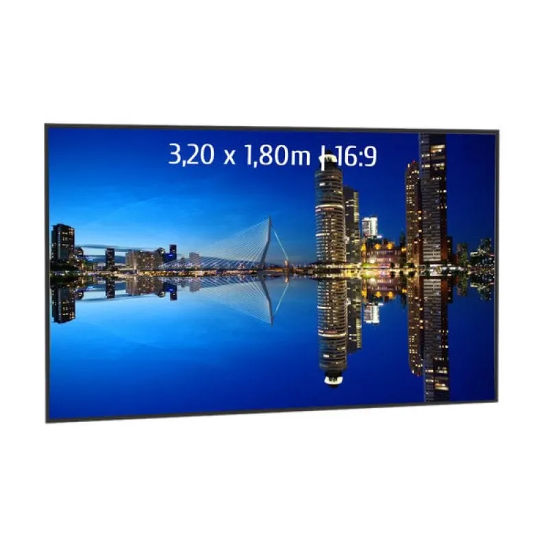 Schermo per Proiezioni Fisso Kimex con Cornice Ultrasottile 3,20x1,80m Formato 16:9 - immagine 1