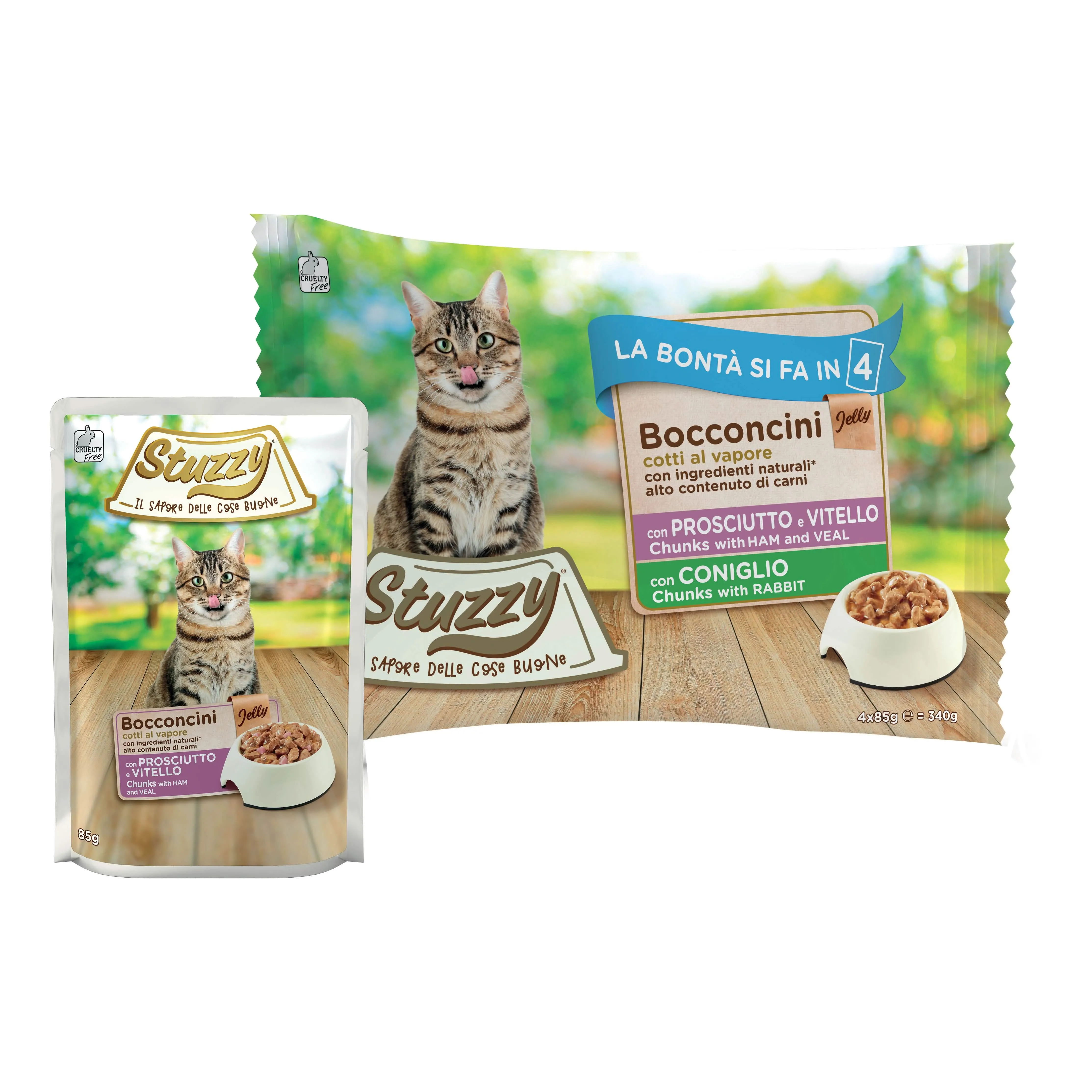 Stuzzy cat vitello coniglio jelly 85g - immagine 1
