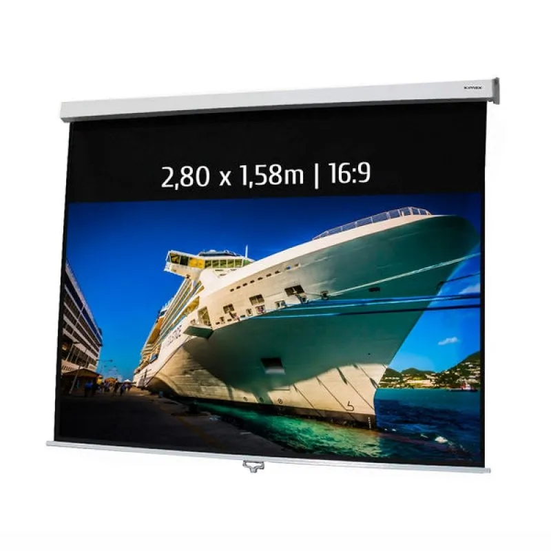 Schermo per proiezioni manuale Kimex 2,80x1,58m Formato 16:9 - immagine 1